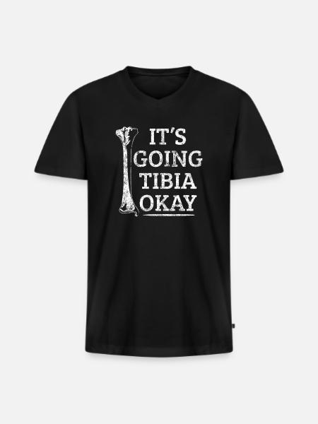 Tibia Okay Anatomy Gift - Men's Premium Organic T-shirt with V-neck - black
