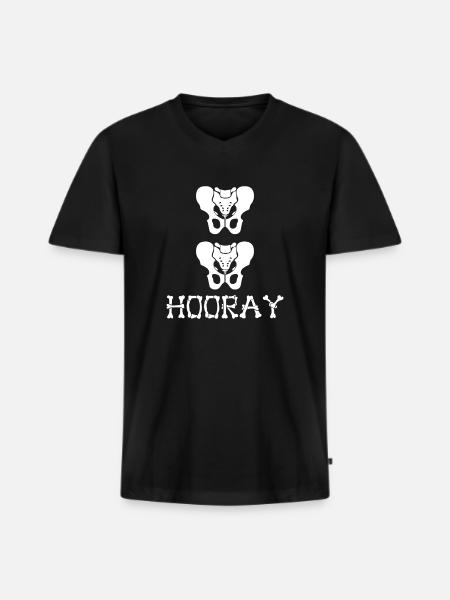 Lustige Anatomie Hüfte - Männer Premium Bio T-Shirt mit V-Ausschnitt - Schwarz
