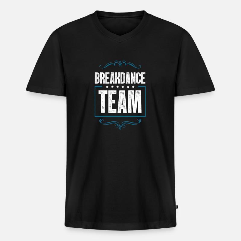 Breakdance Crew - Männer Premium Bio T-Shirt mit V-Ausschnitt - Schwarz
