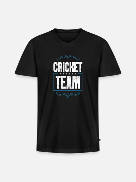 Cricket Crew - Men's Premium Organic T-shirt with V-neck - black