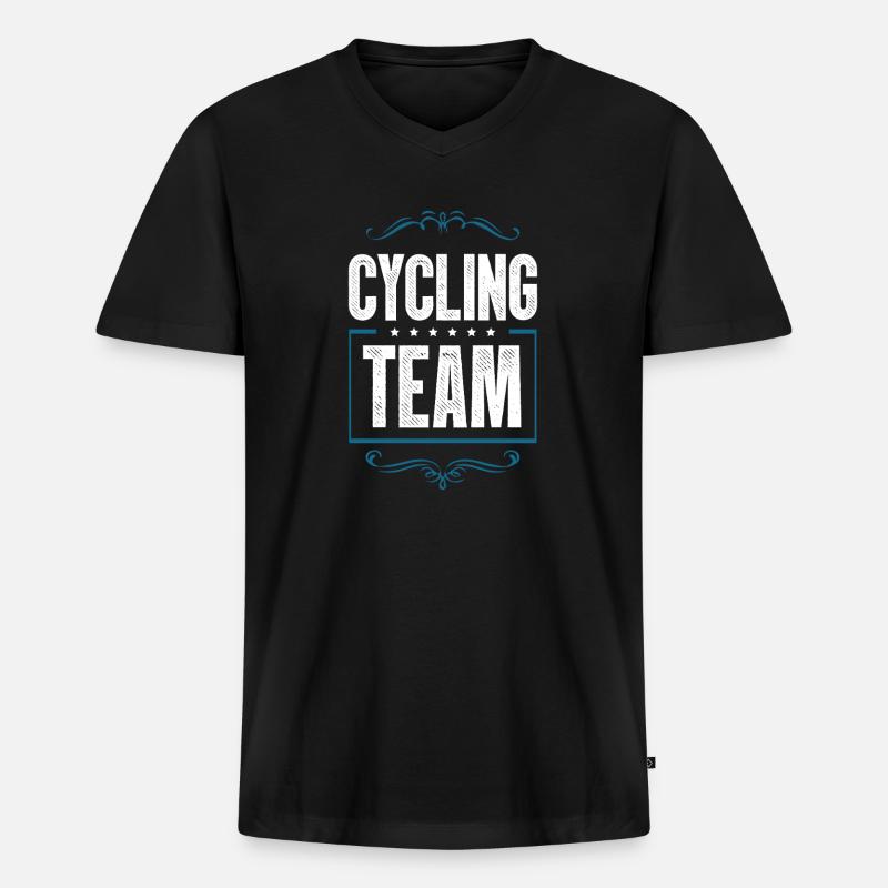 Cycling Crew - Männer Premium Bio T-Shirt mit V-Ausschnitt - Schwarz