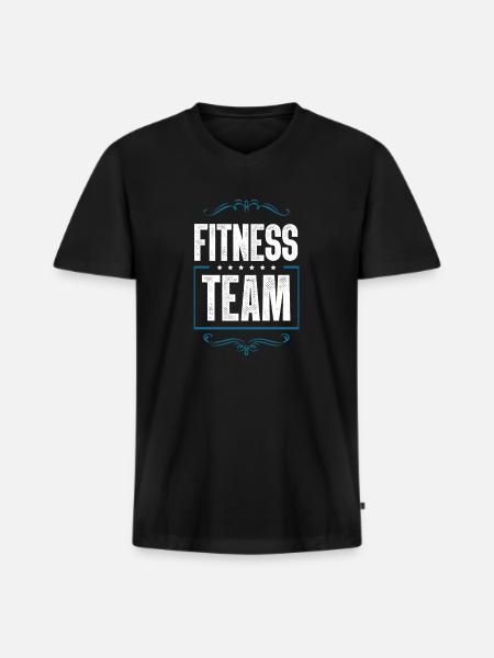 Fitness Team - Men's Premium Organic T-shirt with V-neck - black