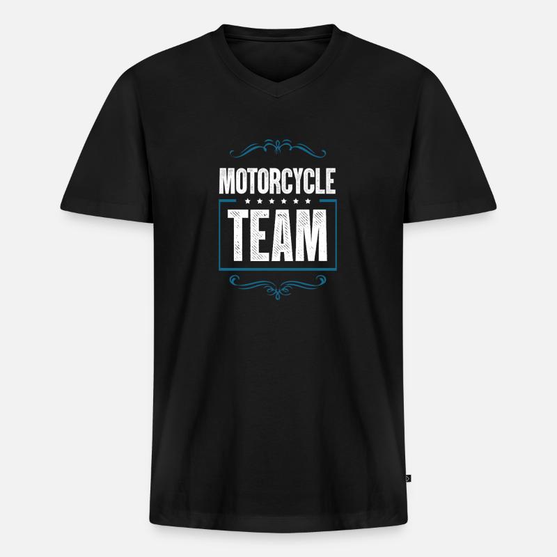 Motorcycle Team - Männer Premium Bio T-Shirt mit V-Ausschnitt - Schwarz