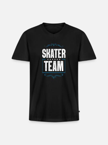 Skater Team - Men's Premium Organic T-shirt with V-neck - black