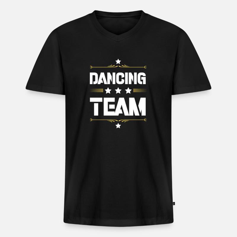 Dancing Team - Männer Premium Bio T-Shirt mit V-Ausschnitt - Schwarz