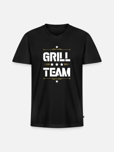 Grill Team - Men's Premium Organic T-shirt with V-neck - black