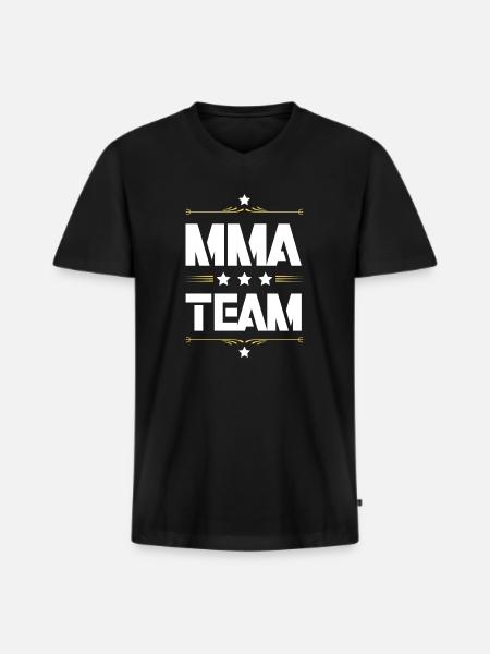 Mma Team - Männer Premium Bio T-Shirt mit V-Ausschnitt - Schwarz