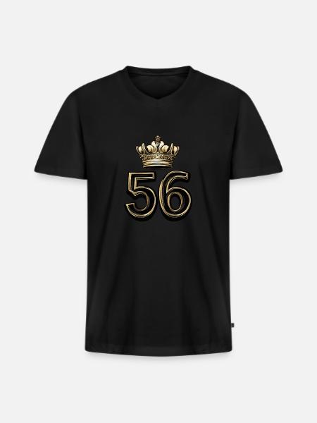 56 Number Krone - Men's Premium Organic T-shirt with V-neck - black