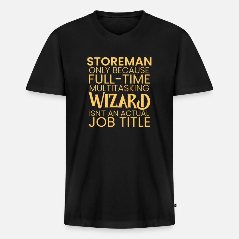 Storeman multitasking Wizard - Männer Premium Bio T-Shirt mit V-Ausschnitt - Schwarz
