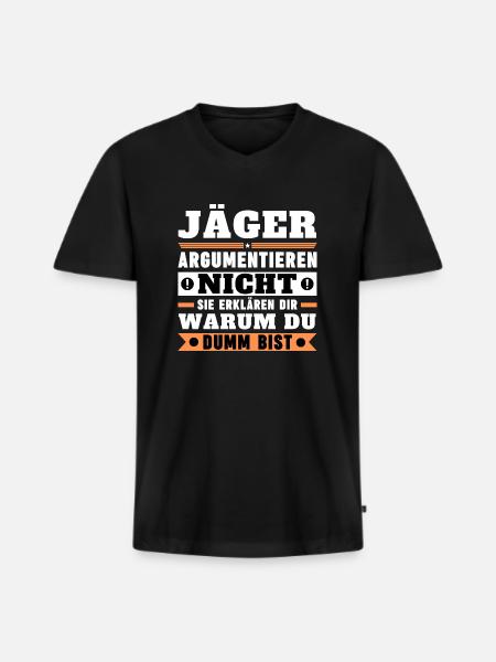 Hunters don't argue - Men's Premium Organic T-shirt with V-neck - black
