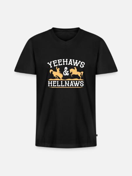 Yeehaws et Hellnaws - T-shirt encolure en V Premium bio Homme - noir