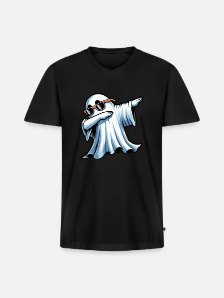 Dabbing Ghost - Men's Premium Organic T-shirt with V-neck - black