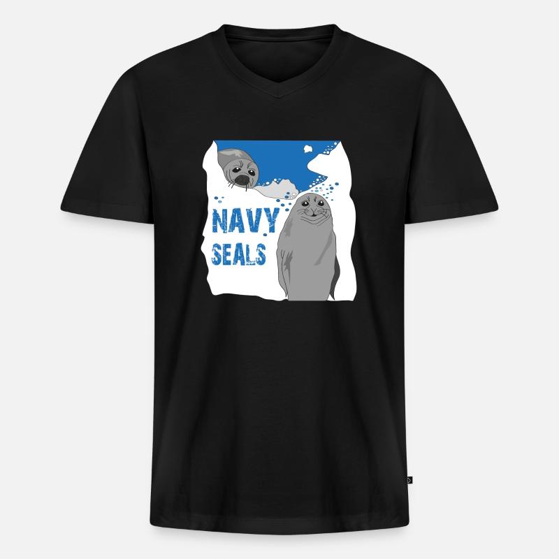 Navy Seals - Männer Premium Bio T-Shirt mit V-Ausschnitt - Schwarz