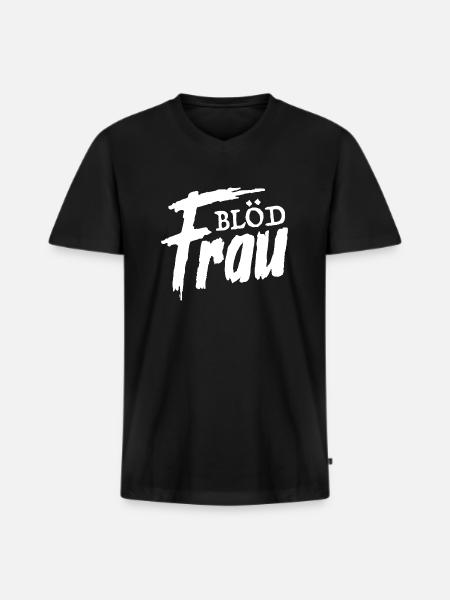 Dum kvinde sjove ordsprog - Premium økologisk T-shirt med V-hals til mænd - sort