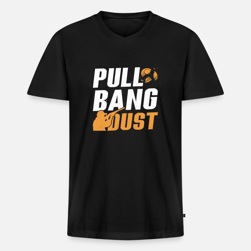 Pull Trapshooting Skeet Shooting - Männer Premium Bio T-Shirt mit V-Ausschnitt - Schwarz
