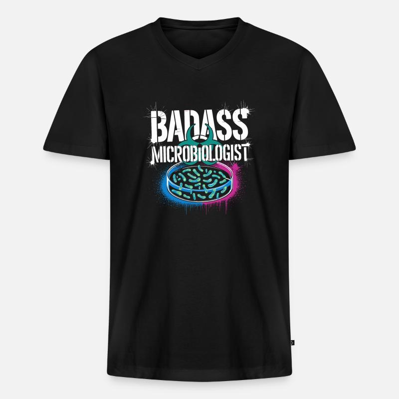 Stolz ein Mikrobiologe zu sein - Männer Premium Bio T-Shirt mit V-Ausschnitt - Schwarz