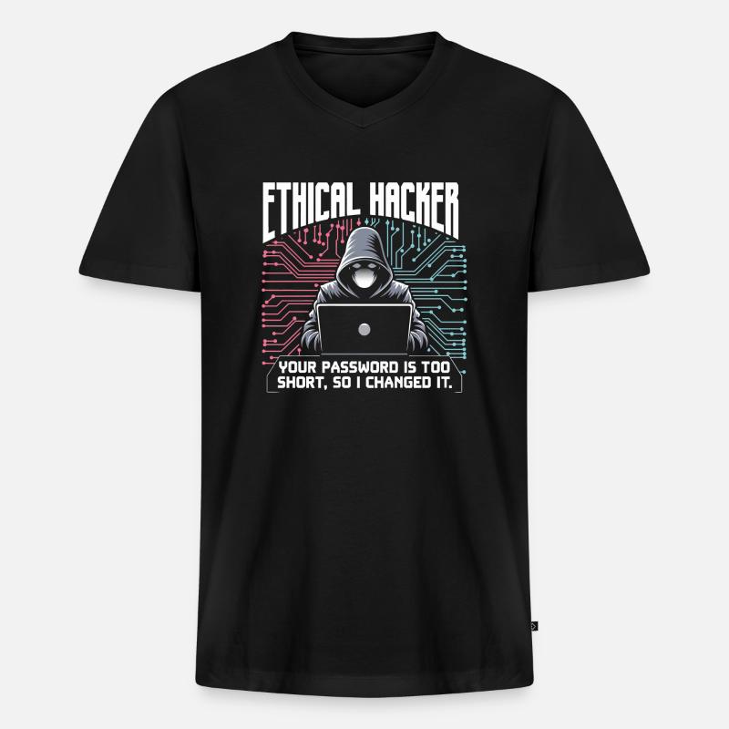 Ethischer Hacker - Männer Premium Bio T-Shirt mit V-Ausschnitt - Schwarz