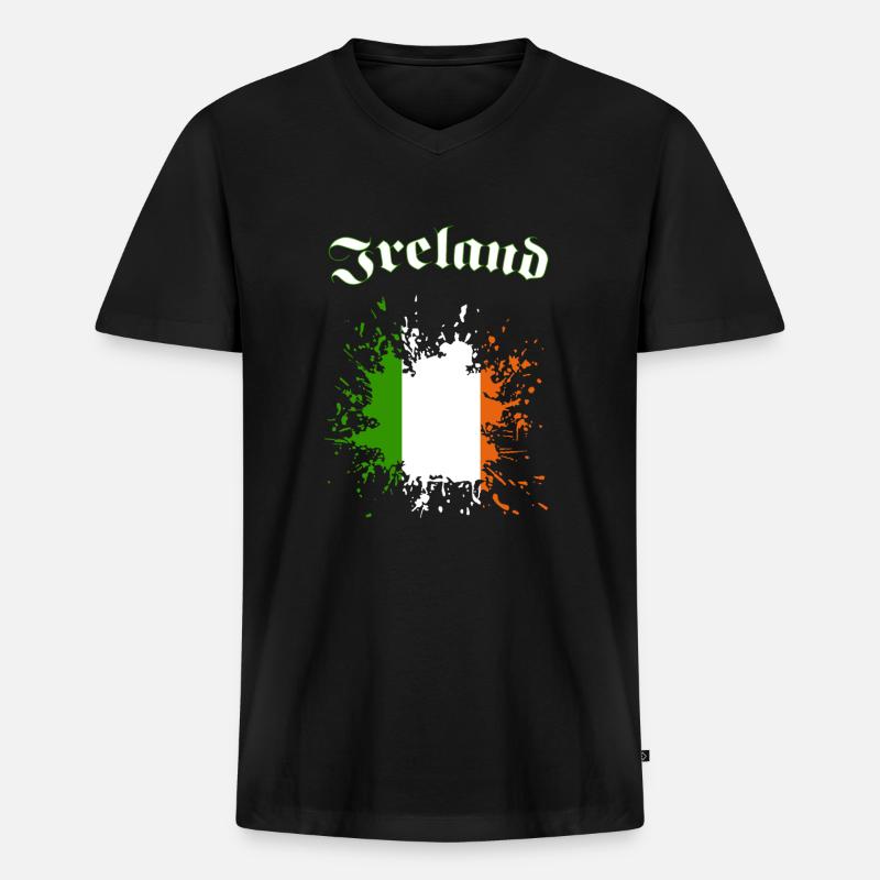 Ireland - Männer Premium Bio T-Shirt mit V-Ausschnitt - Schwarz