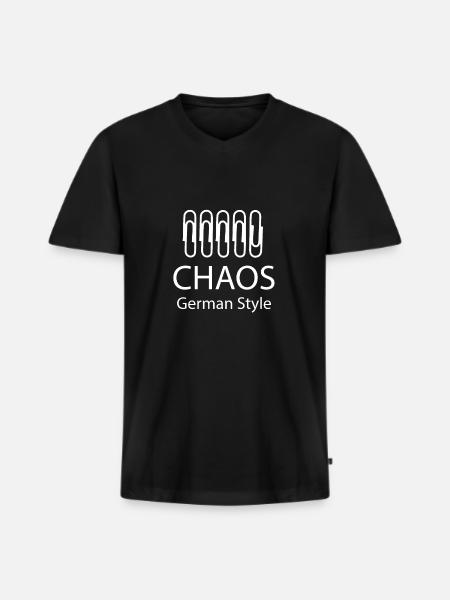 Chaos - German Style - Men's Premium Organic T-shirt with V-neck - black