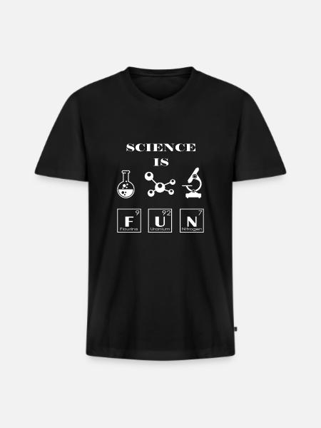 Science is Fun - Men's Premium Organic T-shirt with V-neck - black