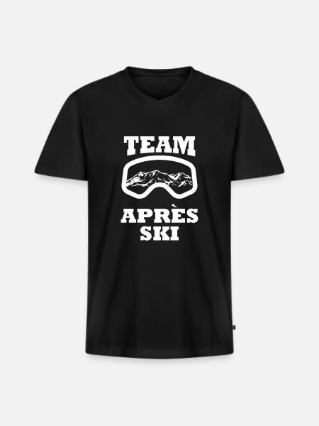 Team Apres Ski - Men's Premium Organic T-shirt with V-neck - black