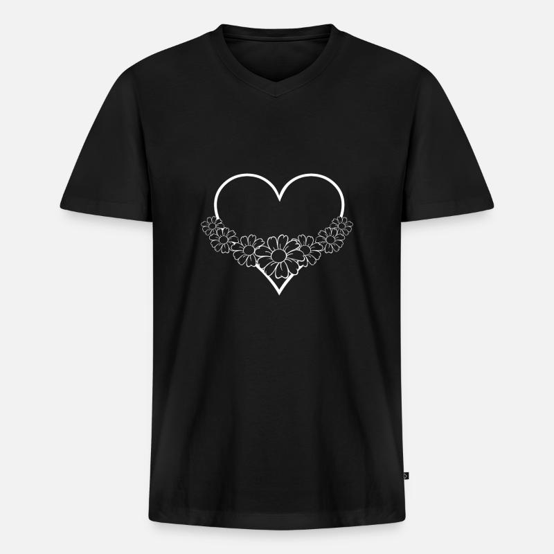 Liebe - My Love - Valentin - Männer Premium Bio T-Shirt mit V-Ausschnitt - Schwarz