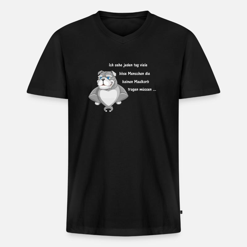 Maulkorb - Männer Premium Bio T-Shirt mit V-Ausschnitt - Schwarz