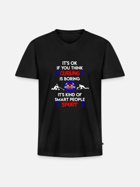 Curling curling - T-shirt encolure en V Premium bio Homme - noir