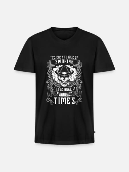 Nicotine smoke-free addiction - Men's Premium Organic T-shirt with V-neck - black