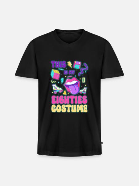 80s Cool - Men's Premium Organic T-shirt with V-neck - black