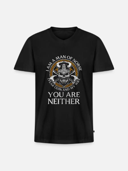 Thor Nordic Lightning - Men's Premium Organic T-shirt with V-neck - black