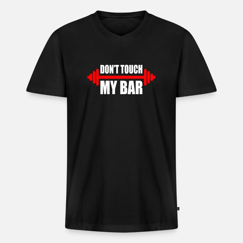 d'ont touch my bar - Männer Premium Bio T-Shirt mit V-Ausschnitt - Schwarz