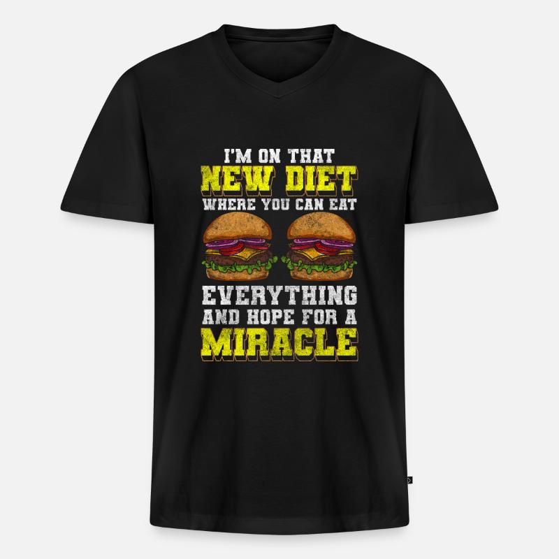 Essen Restaurant Vielesser - Männer Premium Bio T-Shirt mit V-Ausschnitt - Schwarz