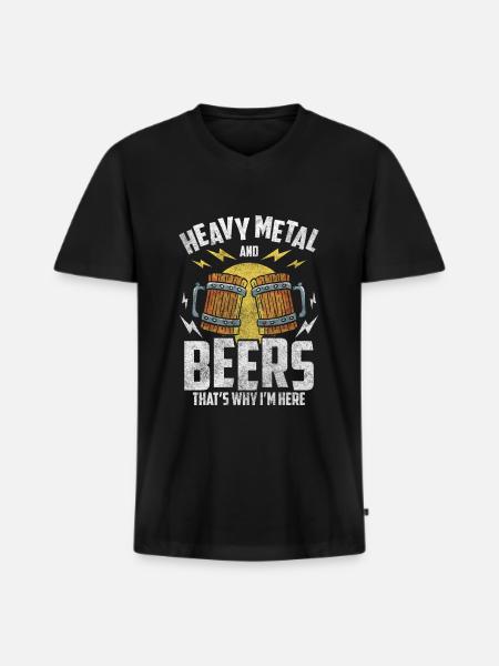 Metal Band - Men's Premium Organic T-shirt with V-neck - black