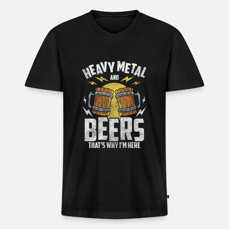 Metal Band - Männer Premium Bio T-Shirt mit V-Ausschnitt - Schwarz