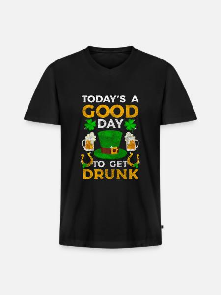 Irish Wanderlust Happiness Irish - Men's Premium Organic T-shirt with V-neck - black