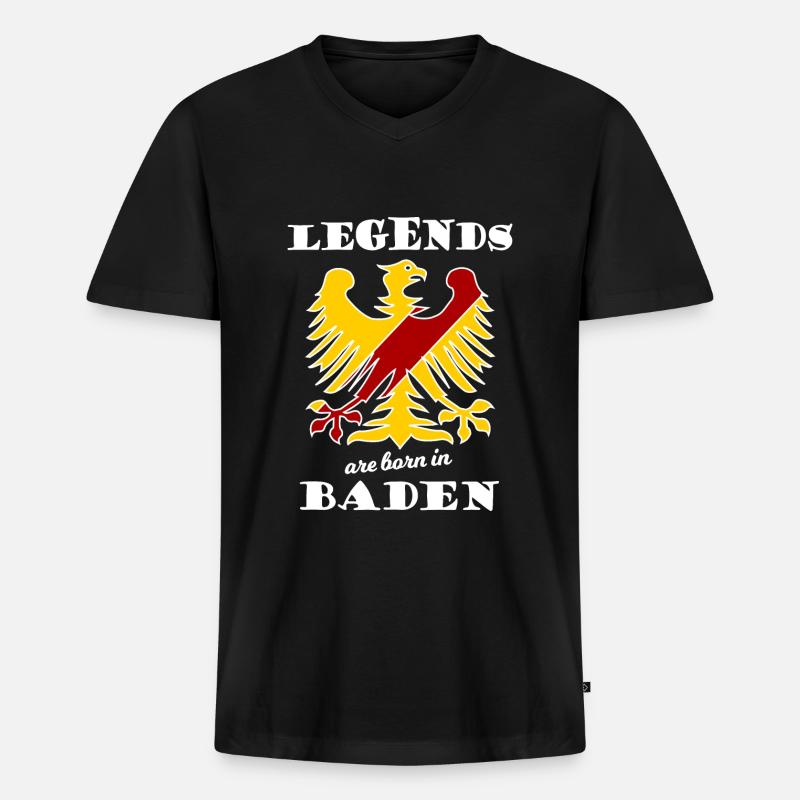 Die Badenser Legenden - Männer Premium Bio T-Shirt mit V-Ausschnitt - Schwarz