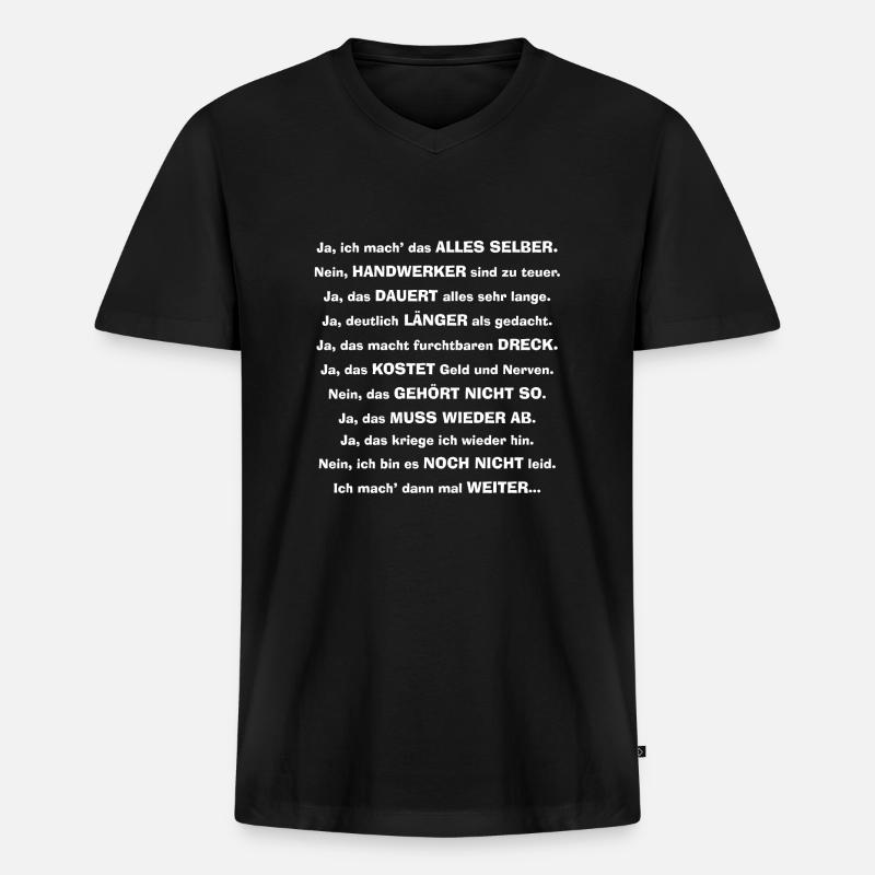 Heimwerker Handwerker DIY - Männer Premium Bio T-Shirt mit V-Ausschnitt - Schwarz