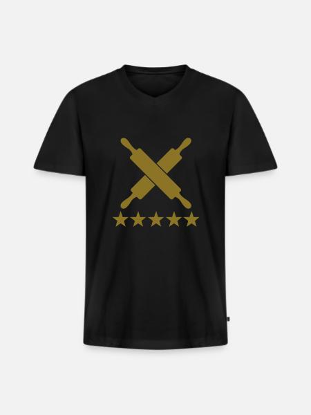 rolling pin deluxe - Männer Premium Bio T-Shirt mit V-Ausschnitt - Schwarz