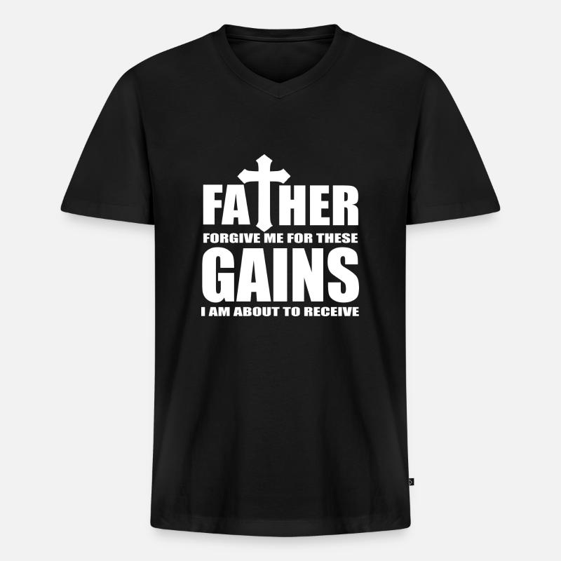 Erhaltene Gewinne Zitat - Männer Premium Bio T-Shirt mit V-Ausschnitt - Schwarz