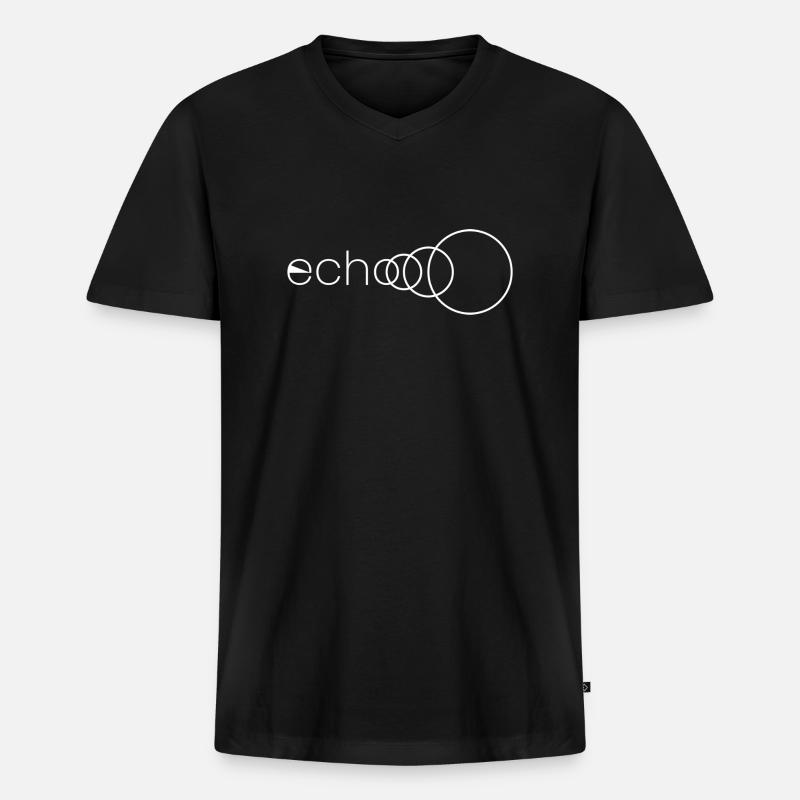 Weißes Echo-Logo - Männer Premium Bio T-Shirt mit V-Ausschnitt - Schwarz