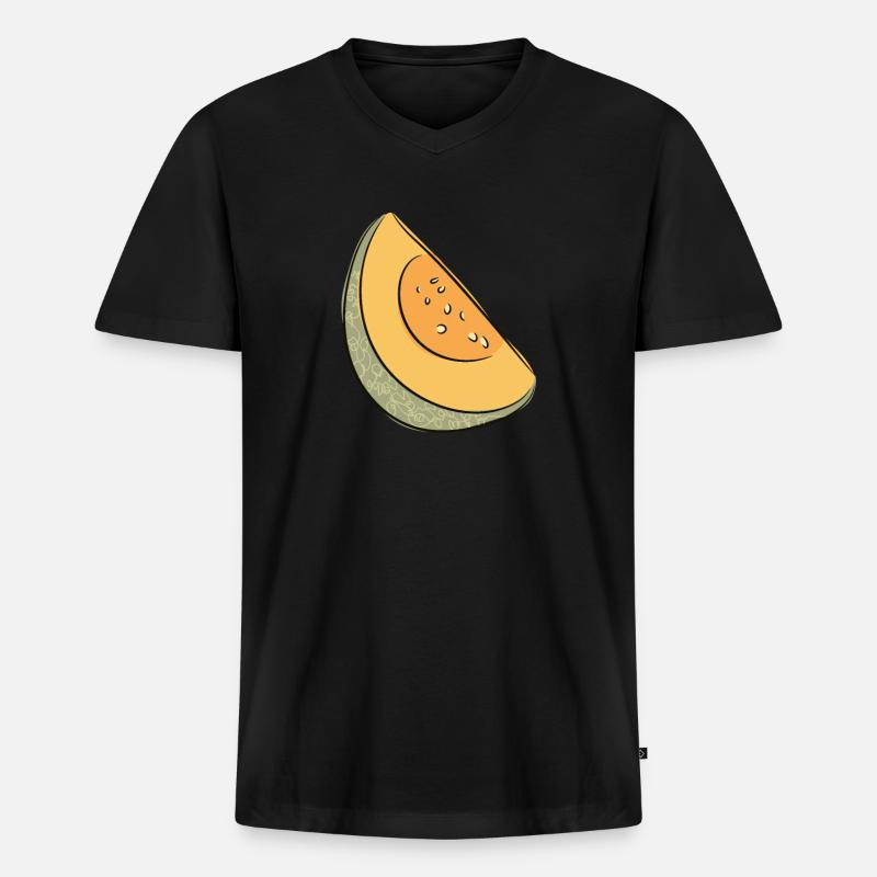 Melon d’été pastèque Pastèque - T-shirt encolure en V Premium bio Homme - noir