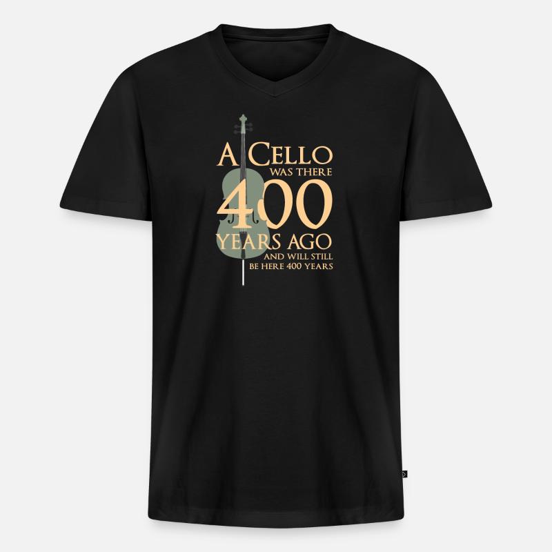 Cello - Männer Premium Bio T-Shirt mit V-Ausschnitt - Schwarz