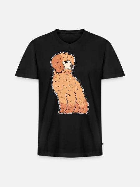 Poodle - Men's Premium Organic T-shirt with V-neck - black