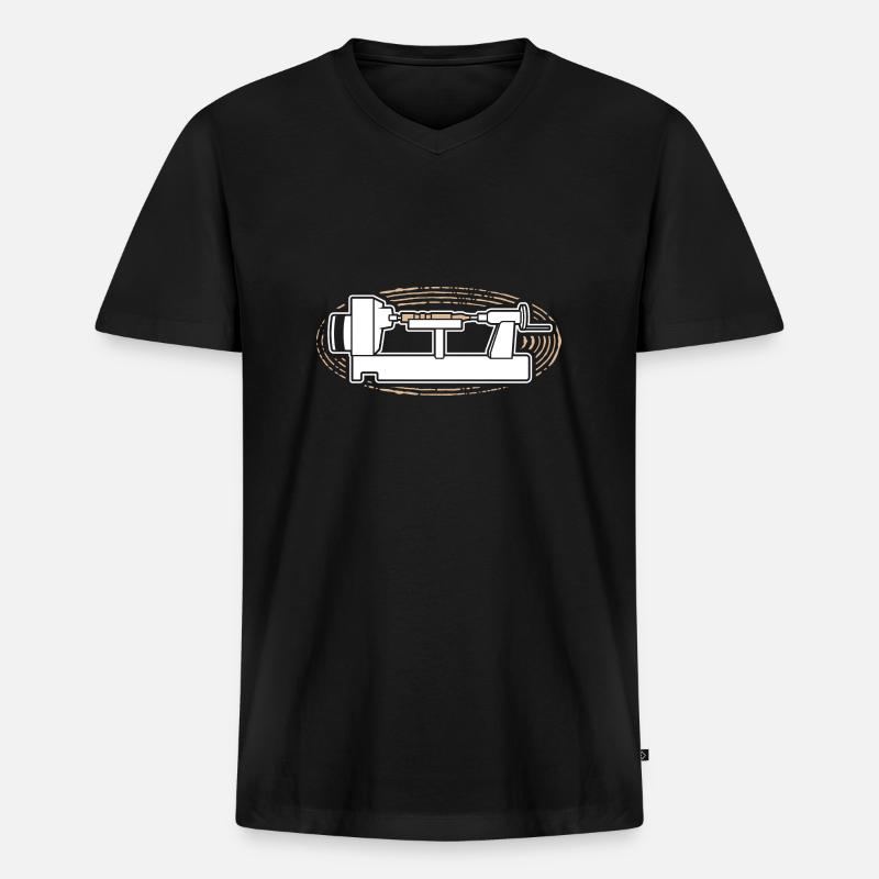 Drechseln - Männer Premium Bio T-Shirt mit V-Ausschnitt - Schwarz