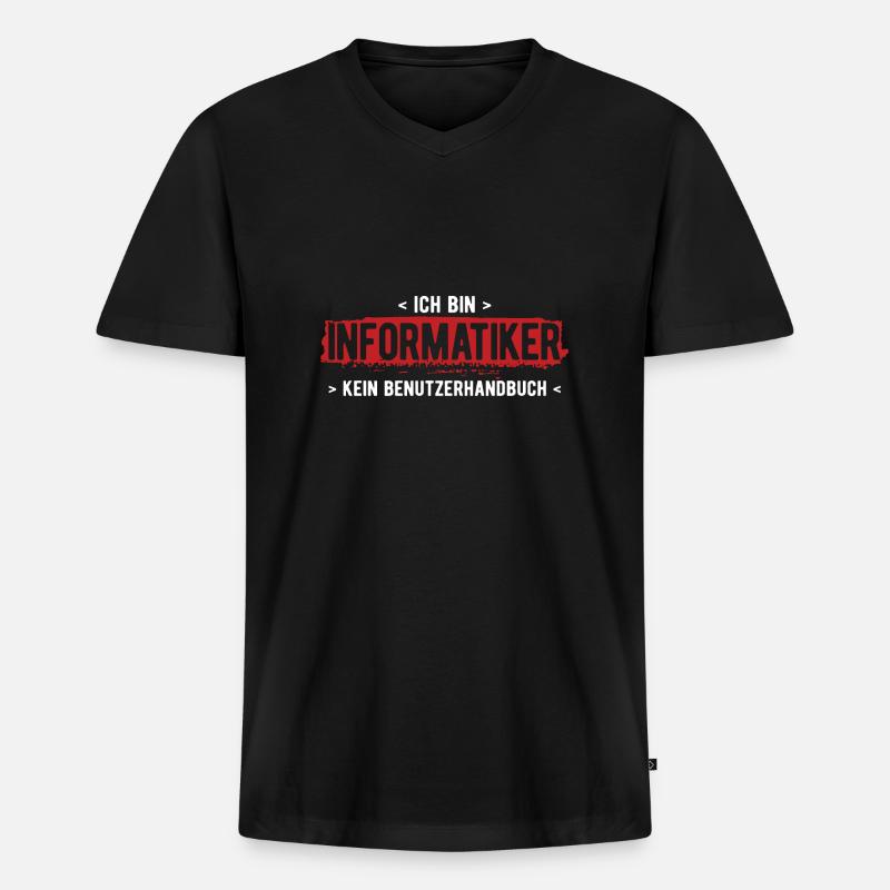 Informatik Informatiker Programmierer - Männer Premium Bio T-Shirt mit V-Ausschnitt - Schwarz