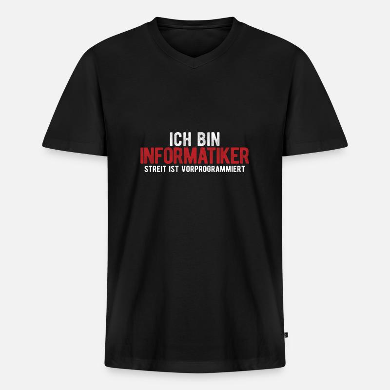Informatik Informatiker Programmierer - Männer Premium Bio T-Shirt mit V-Ausschnitt - Schwarz