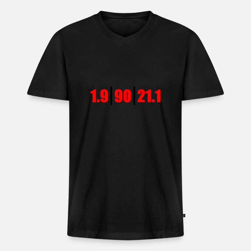 Triathlon Distanzen MD - Männer Premium Bio T-Shirt mit V-Ausschnitt - Schwarz