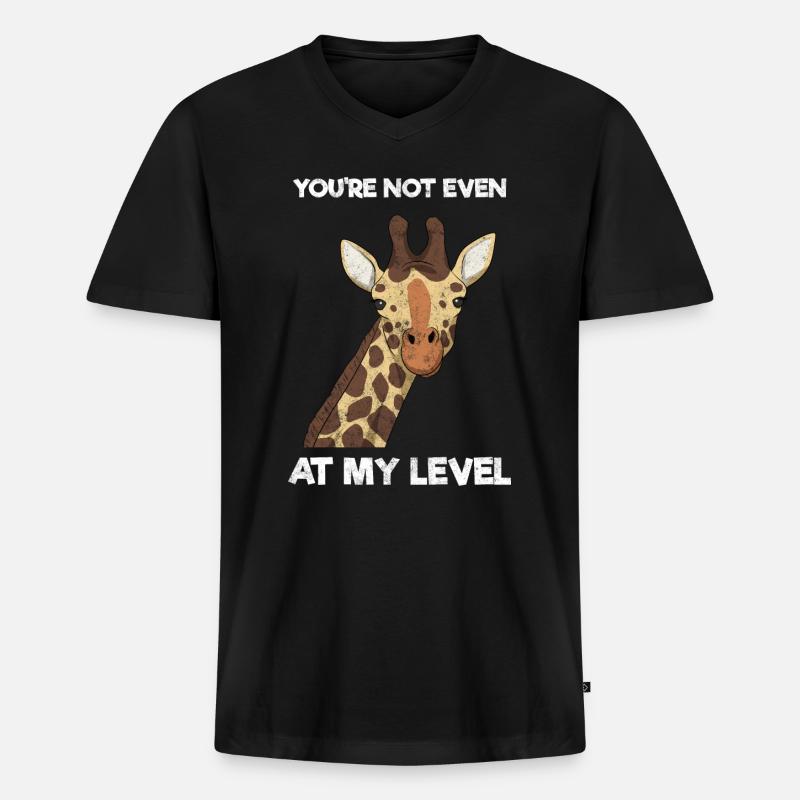 Lustige Giraffe Zoologe - Männer Premium Bio T-Shirt mit V-Ausschnitt - Schwarz