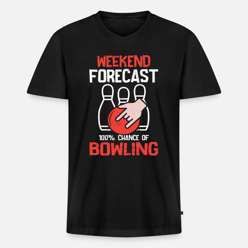 Bowling Bowlingkugel Bowlingbahn Strike - Männer Premium Bio T-Shirt mit V-Ausschnitt - Schwarz